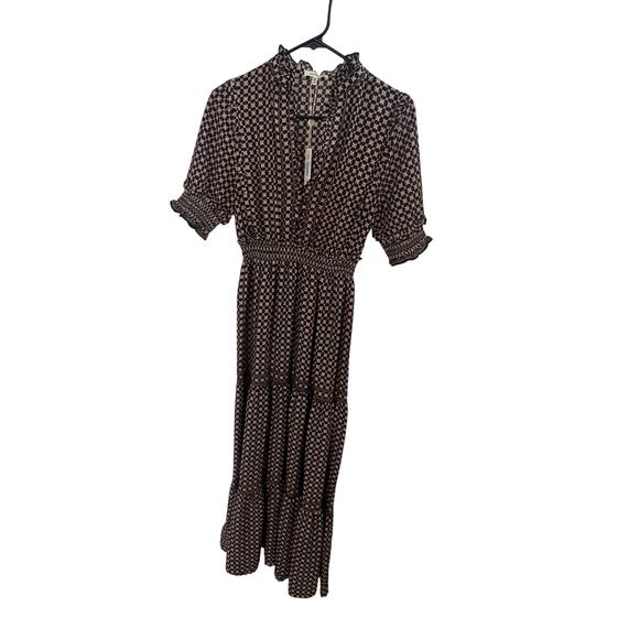 NWT Max Studio dress black white patterned layered long dress sz M w $148 tag - Picture 4 of 6